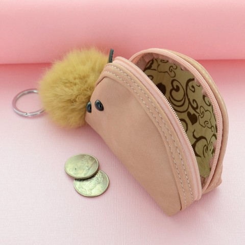 Mini Wallet Rabbit Fur Coin Purse Bag Charm