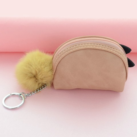 Mini Wallet Rabbit Fur Coin Purse Bag Charm