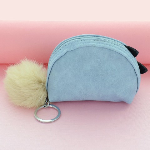 Mini Wallet Rabbit Fur Coin Purse Bag Charm