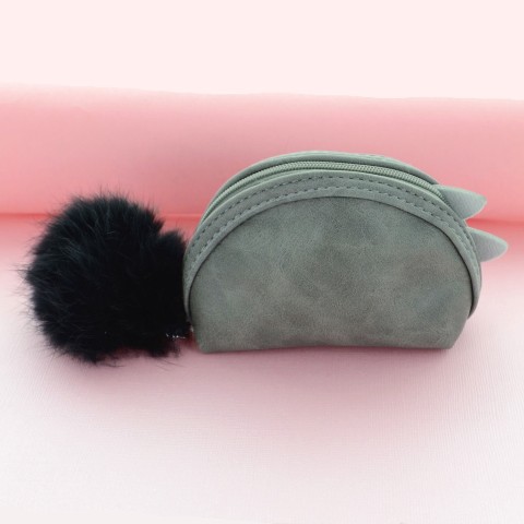 Mini Wallet Rabbit Fur Coin Purse Bag Charm