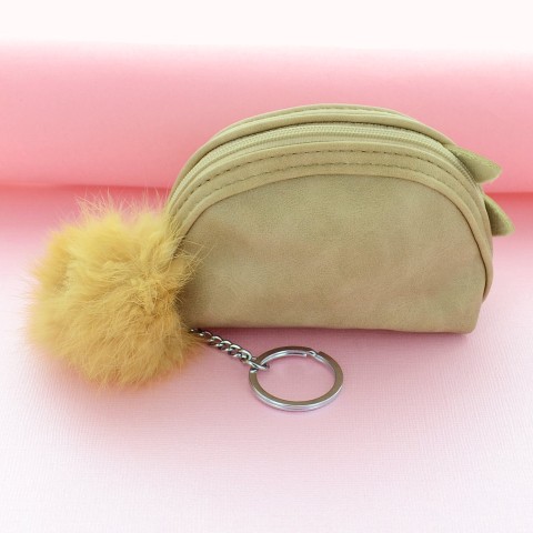 Mini Wallet Rabbit Fur Coin Purse Bag Charm