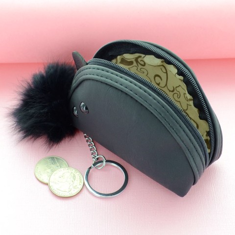 Mini Wallet Rabbit Fur Coin Purse Bag Charm