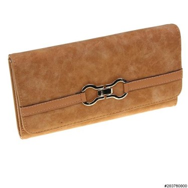 Buckle Fuax Leather Wallet On Chain