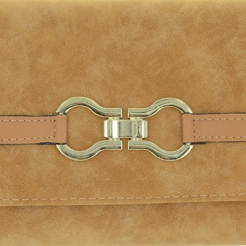 Buckle Fuax Leather Wallet On Chain