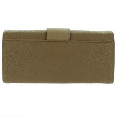 Polished Ring Textured Faux Leather Wallet