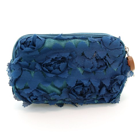 Floral Triple Compartment Wristlet Change Purse