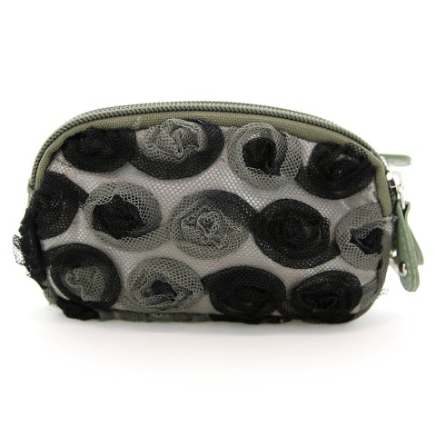 Floral Triple Compartment Wristlet Change Purse