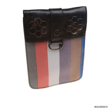 Stripe Vegan Leather Mini Bag