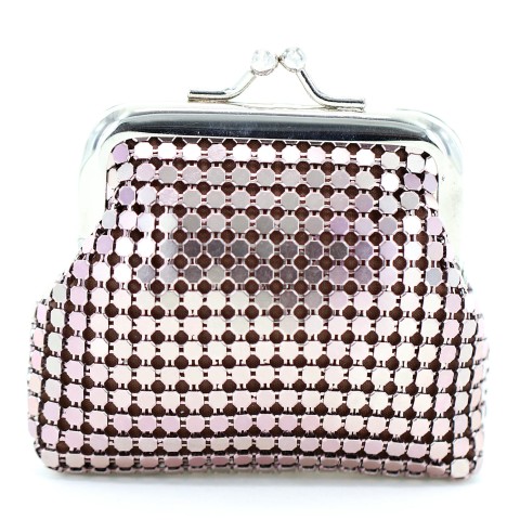 Mini Metallic Mesh Change Purse