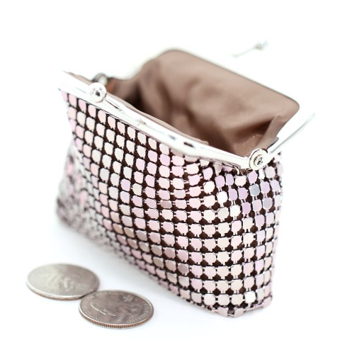 Mini Metallic Mesh Change Purse