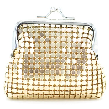 Mini Metallic Mesh Change Purse