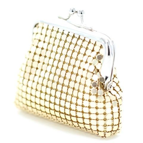 Mini Metallic Mesh Change Purse