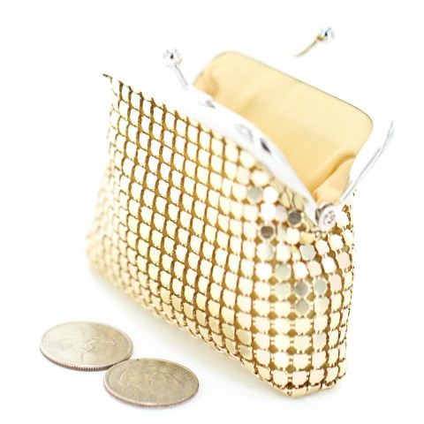 Mini Metallic Mesh Change Purse