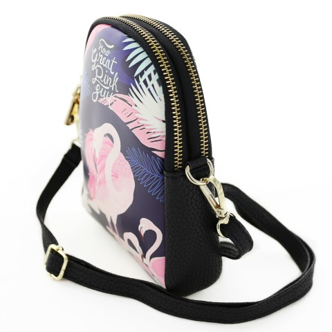 Flamingo Double Compartment Purse Bag