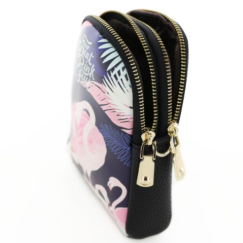 Flamingo Double Compartment Purse Bag