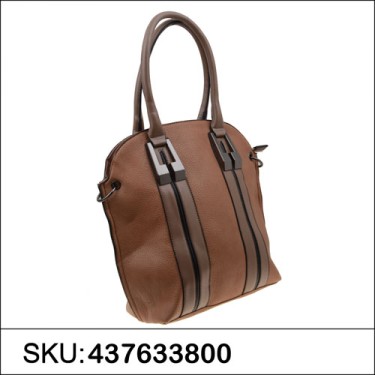 Strip Medium Faux Leather Satchel