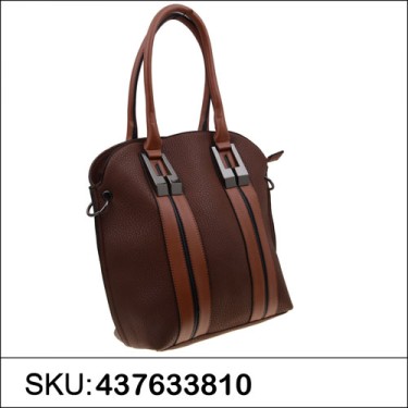 Strip Medium Faux Leather Satchel