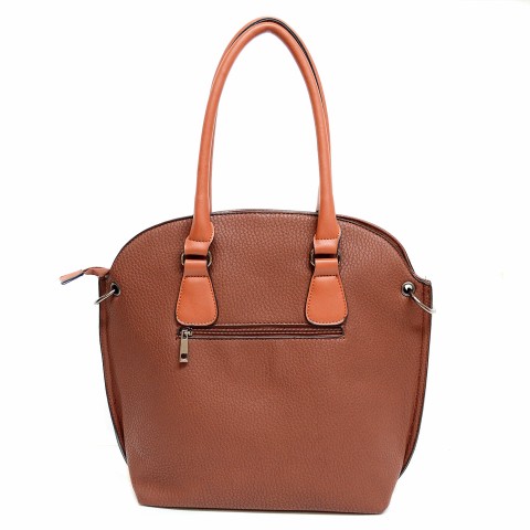 Strip Medium Faux Leather Satchel