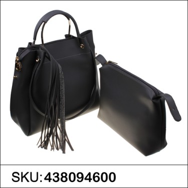 Removable Pouch Faux Leather Satchel