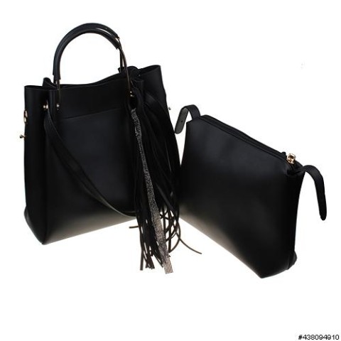 Removable Pouch Faux Leather Satchel