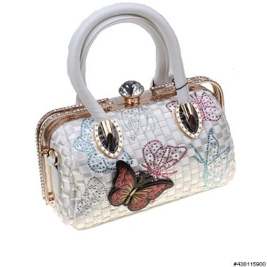 Top Carry Handles Buttrtfly Crystal Woven Bag