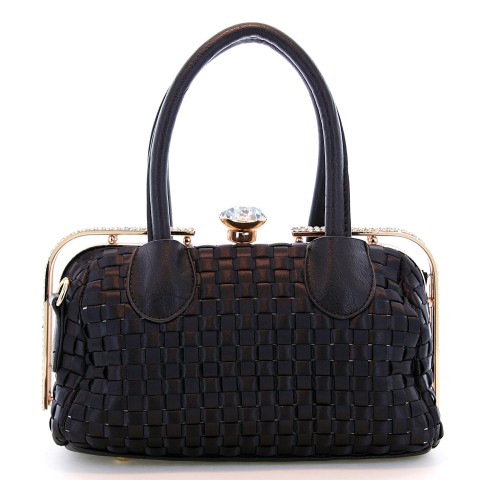 Top Carry Handles Buttrtfly Crystal Woven Bag