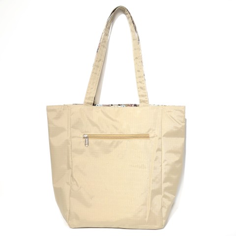 Reversible Nylon Shopping Tote Bag