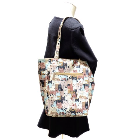 Reversible Nylon Shopping Tote Bag