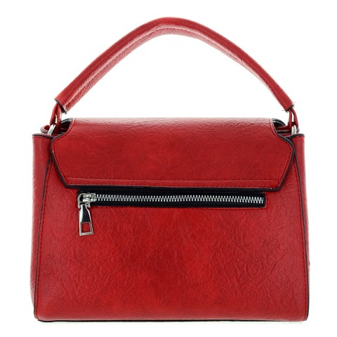 Crystal Deco Top Handle Faux Leather Satchel