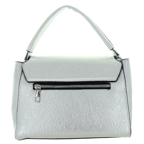 Crystal Deco Top Handle Faux Leather Satchel