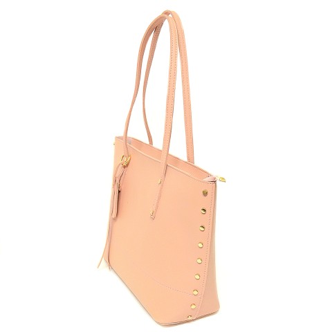 Studded Shopping Tote with Pouch