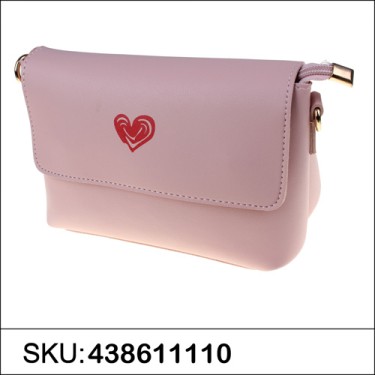 Love Heart Faux Leather Crossbody Bag