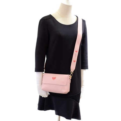 Love Heart Faux Leather Crossbody Bag