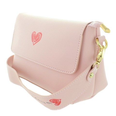 Love Heart Faux Leather Crossbody Bag