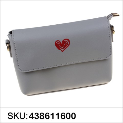 Love Heart Faux Leather Crossbody Bag