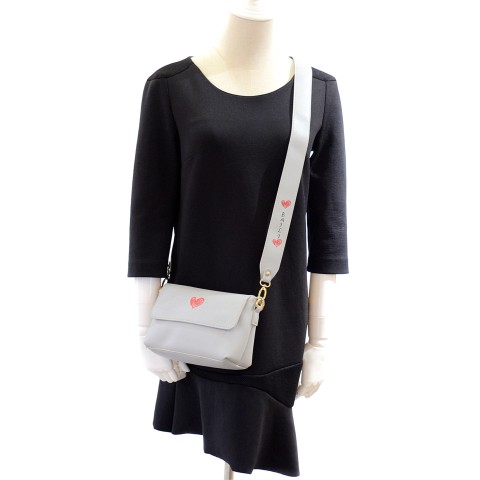 Love Heart Faux Leather Crossbody Bag