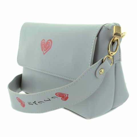 Love Heart Faux Leather Crossbody Bag