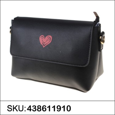 Love Heart Faux Leather Crossbody Bag