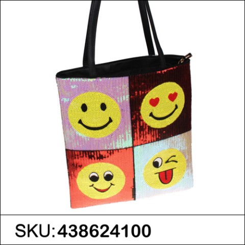 Happy Face Sequin Tote