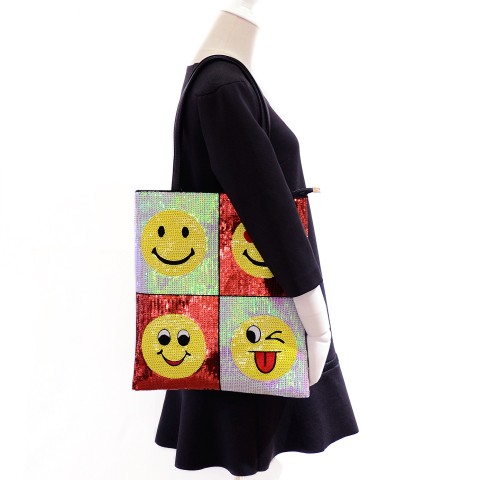 Happy Face Sequin Tote