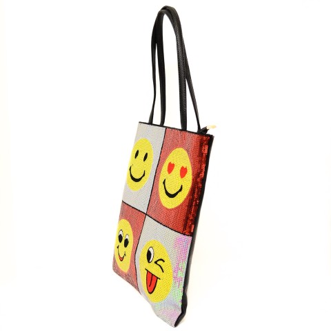 Happy Face Sequin Tote