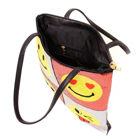 Happy Face Sequin Tote