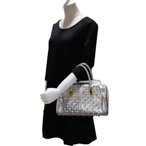 Metallic Crystal Rhinestone Studded Purse Bag