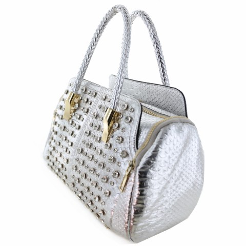 Metallic Crystal Rhinestone Studded Purse Bag