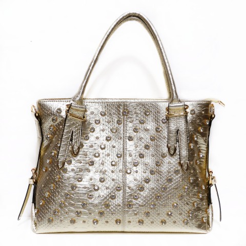 Metallic Crystal Rhinestone Studded Purse Bag