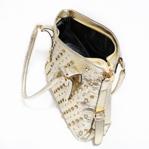 Metallic Crystal Rhinestone Studded Purse Bag