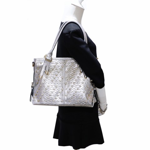 Metallic Crystal Rhinestone Studded Purse Bag