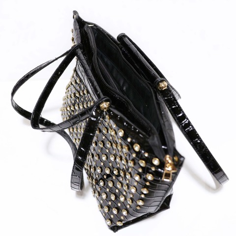 Metallic Crystal Rhinestone Studded Purse Bag