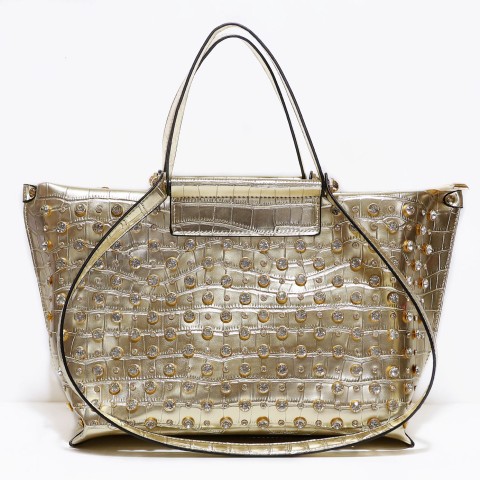 Metallic Crystal Rhinestone Studded Purse Bag