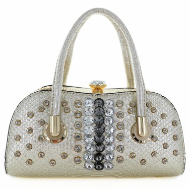 Metallic Crystal Rhinestone Studded Purse Bag